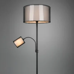 Lampade Da Terra-Selezionato da Mazzolaluce Lampada da terra due luci orientabile paralume in tessuto