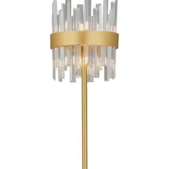 Lampade Da Terra-Selezionato da Mazzolaluce Lampada da terra elegante contemporanea in cristallo e finitura ottone