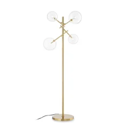 Lampade Da Terra-Ideal Lux Lampada da terra equinoxe pt4 ottone sfere vetro