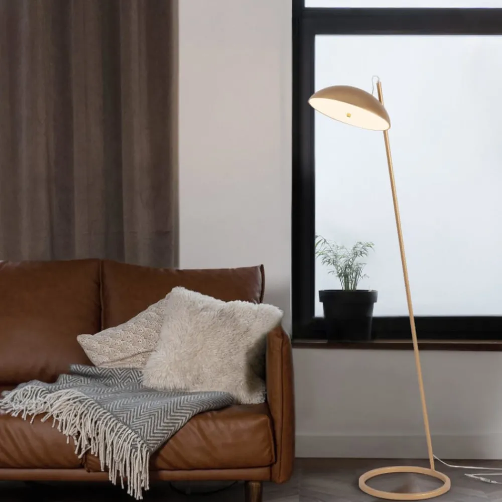 Lampade Da Terra-Selezionato da Mazzolaluce Lampada da terra flut foglia oro moderna led dimmerabile