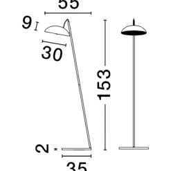 Lampade Da Terra-Selezionato da Mazzolaluce Lampada da terra flut foglia oro moderna led dimmerabile
