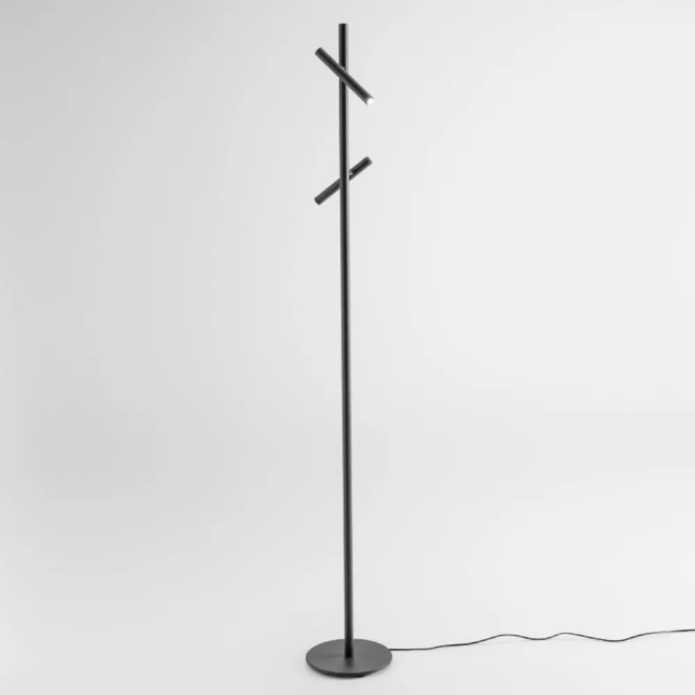 Lampade Da Terra-Gea Luce Lampada da terra gpi metallo nero led 3000k dimmerabile