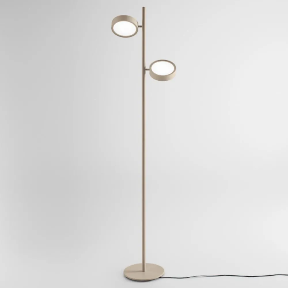 Lampade Da Terra-Gea Luce Lampada da terra gpi tortora due led 3000k orientabili