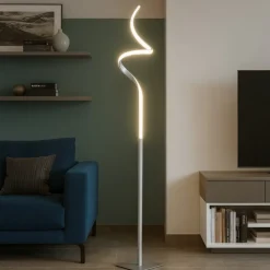 Lampade Da Terra-Selezionato da Mazzolaluce Lampada da terra grigio led 11w 3000k design moderna