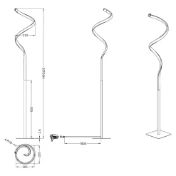 Lampade Da Terra-Selezionato da Mazzolaluce Lampada da terra grigio led 11w 3000k design moderna