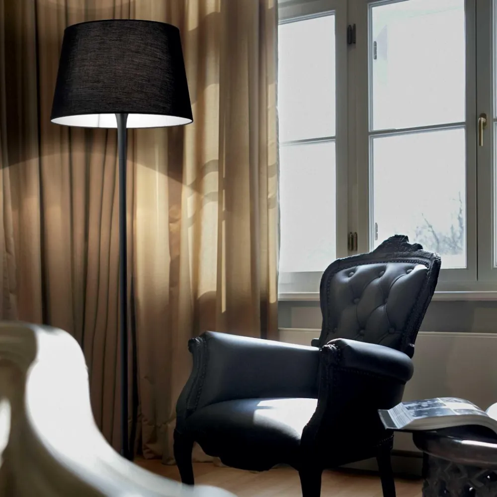 Lampade Da Terra-Ideal Lux Lampada da terra london pt1 nera per salotto