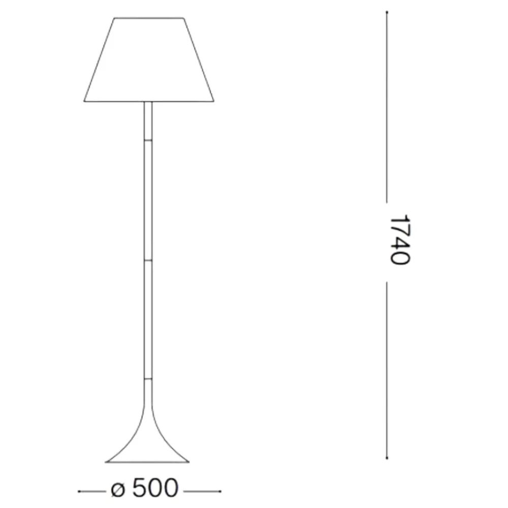Lampade Da Terra-Ideal Lux Lampada da terra london pt1 nera per salotto