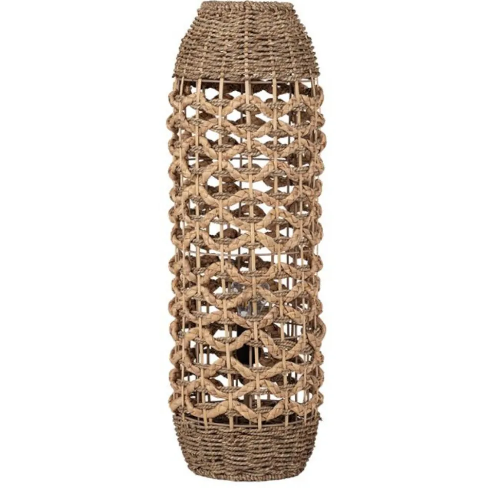 Lampade Da Terra-Selezionato da Mazzolaluce Lampada da terra in rattan e giacinto essiccato erba
