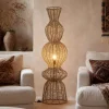 Lampade Da Terra-Selezionato da Mazzolaluce Lampada da terra in rattan marrone