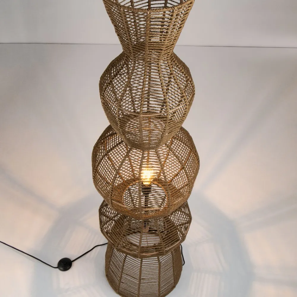 Lampade Da Terra-Selezionato da Mazzolaluce Lampada da terra in rattan marrone