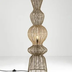 Lampade Da Terra-Selezionato da Mazzolaluce Lampada da terra in rattan marrone