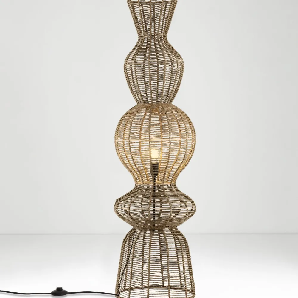 Lampade Da Terra-Selezionato da Mazzolaluce Lampada da terra in rattan marrone