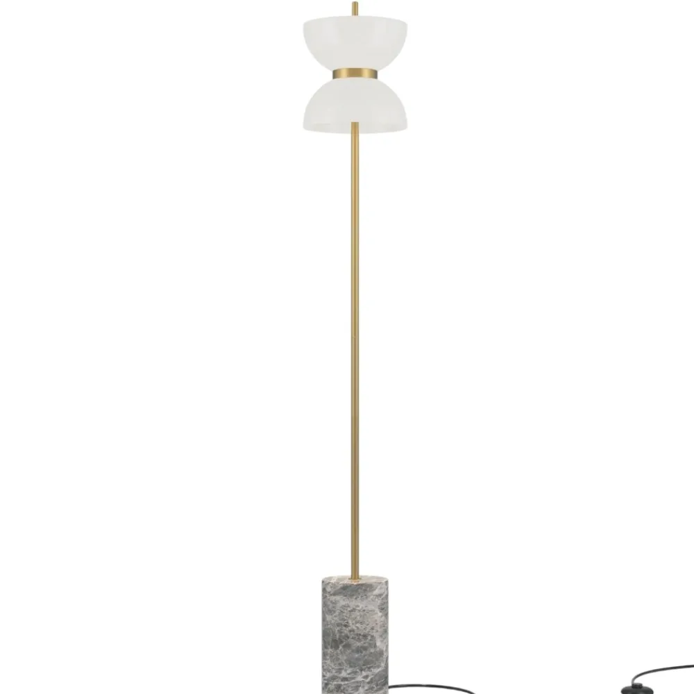 Lampade Da Terra-Maytoni Lampada da terra kyoto per salotto moderna oro base di marmo