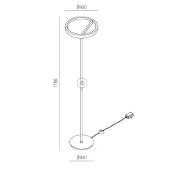 Lampade Da Terra-Gea Luce Lampada da terra led 3000k criseide nera design moderno