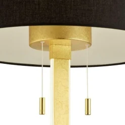 Lampade Da Terra-Selezionato da Mazzolaluce Lampada da terra led 3000k foglia oro paralume nero