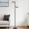 Lampade Da Terra-Gea Luce Lampada da terra led 3000k gpin per salotto moderno nera
