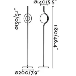 Lampade Da Terra-Selezionato da Mazzolaluce Lampada da terra led 3000k touch dimmer oro legante per salotto