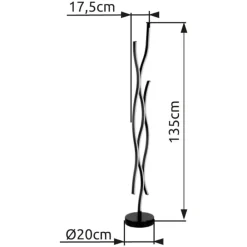 Lampade Da Terra-Selezionato da Mazzolaluce Lampada da terra led nero marrone effetto legno design moderna per soggiorno