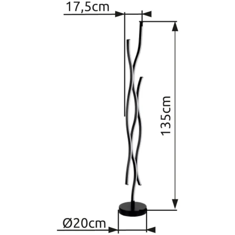 Lampade Da Terra-Selezionato da Mazzolaluce Lampada da terra led nero marrone effetto legno design moderna per soggiorno