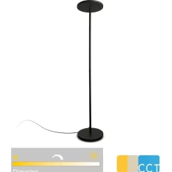 Lampade Da Terra-Selezionato da Mazzolaluce Lampada da terra led 30w 3000k a 5000k dimmerabile nera piantana moderna