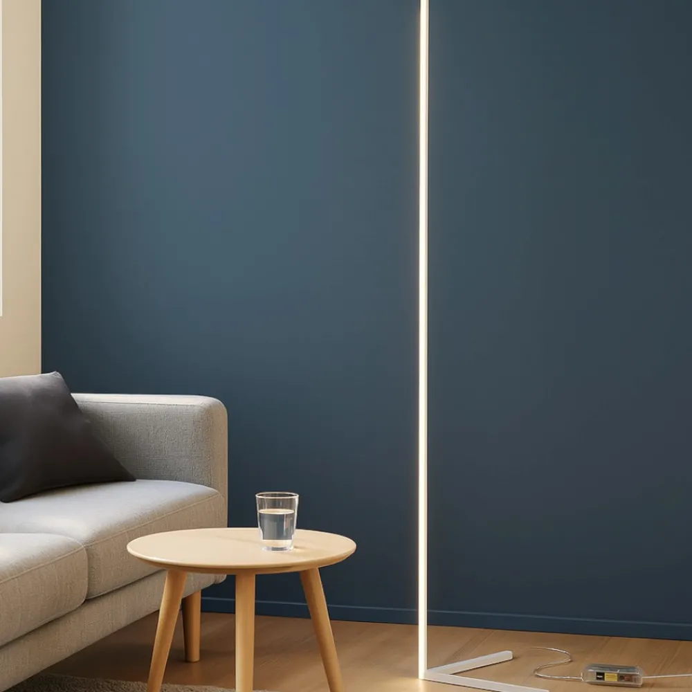 Lampade Da Terra-Selezionato da Mazzolaluce Lampada da terra led 18w 3000k minimale bianco design moderna