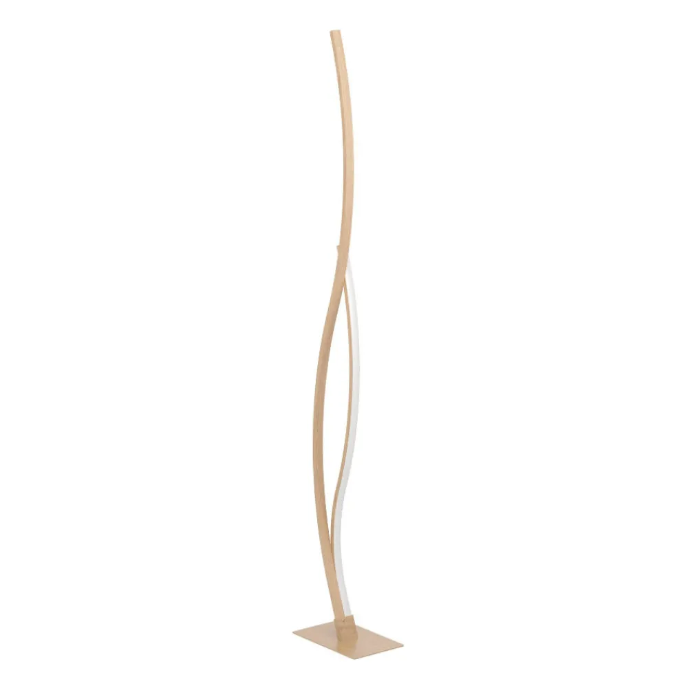 Lampade Da Terra-Eglo Lampada da terra marrone effetto legno design moderno 20w 4000k grisolia