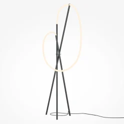 Lampade Da Terra-Maytoni Lampada da terra crochet ultramoderna led 3000k nera con tre piedi