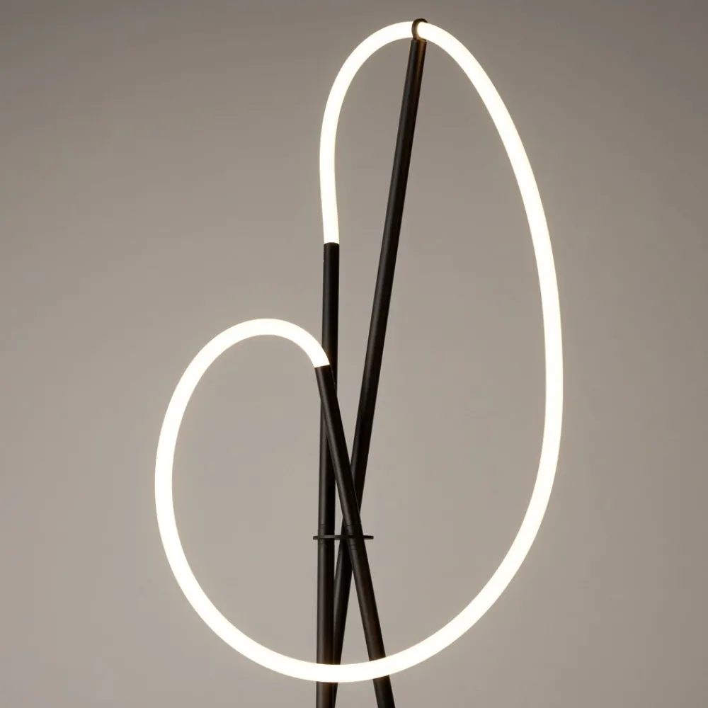 Lampade Da Terra-Maytoni Lampada da terra crochet ultramoderna led 3000k nera con tre piedi