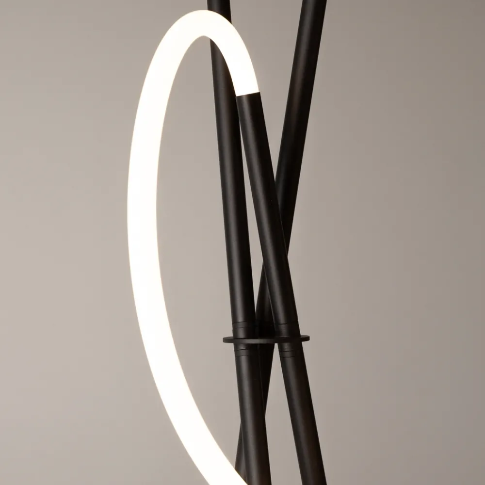 Lampade Da Terra-Maytoni Lampada da terra crochet ultramoderna led 3000k nera con tre piedi