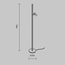 Lampade Da Terra-Maytoni Lampada da terra thin orientabile led 3000k per salotto minimalista