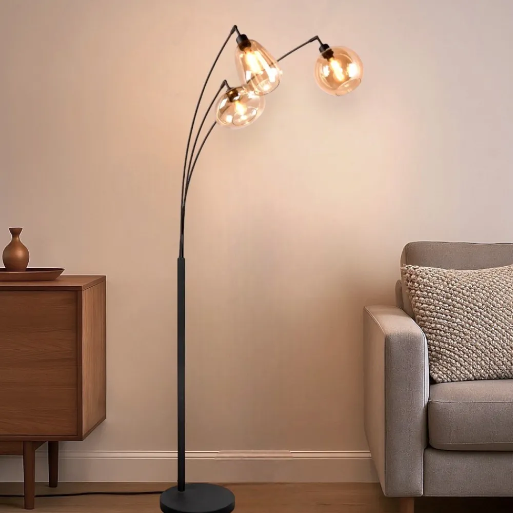 Lampade Da Terra-Selezionato da Mazzolaluce Lampada da terra moderna a tre luci pendenti per soggiorno