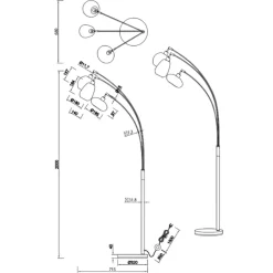 Lampade Da Terra-Selezionato da Mazzolaluce Lampada da terra moderna a tre luci pendenti per soggiorno