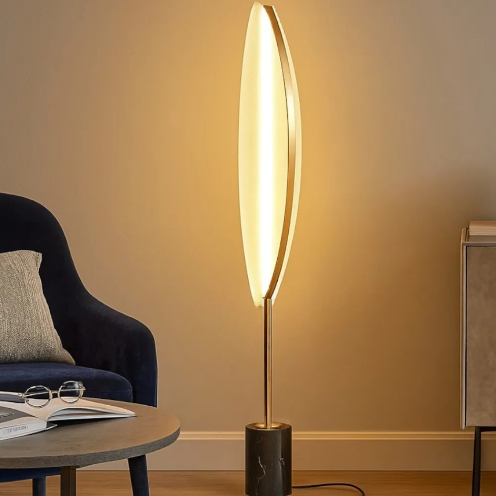 Lampade Da Terra-Maytoni Lampada da terra moderna breeze led 3000k base effetto marmo