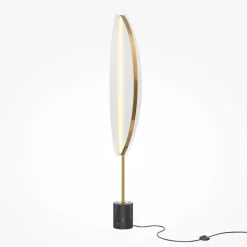 Lampade Da Terra-Maytoni Lampada da terra moderna breeze led 3000k base effetto marmo