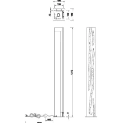 Lampade Da Terra-Selezionato da Mazzolaluce Lampada da terra moderna in legno per camera da letto h121 cm rettangolare