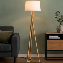 Lampade Da Terra-Selezionato da Mazzolaluce Lampada da terra moderna in legno per salotto h164 cm