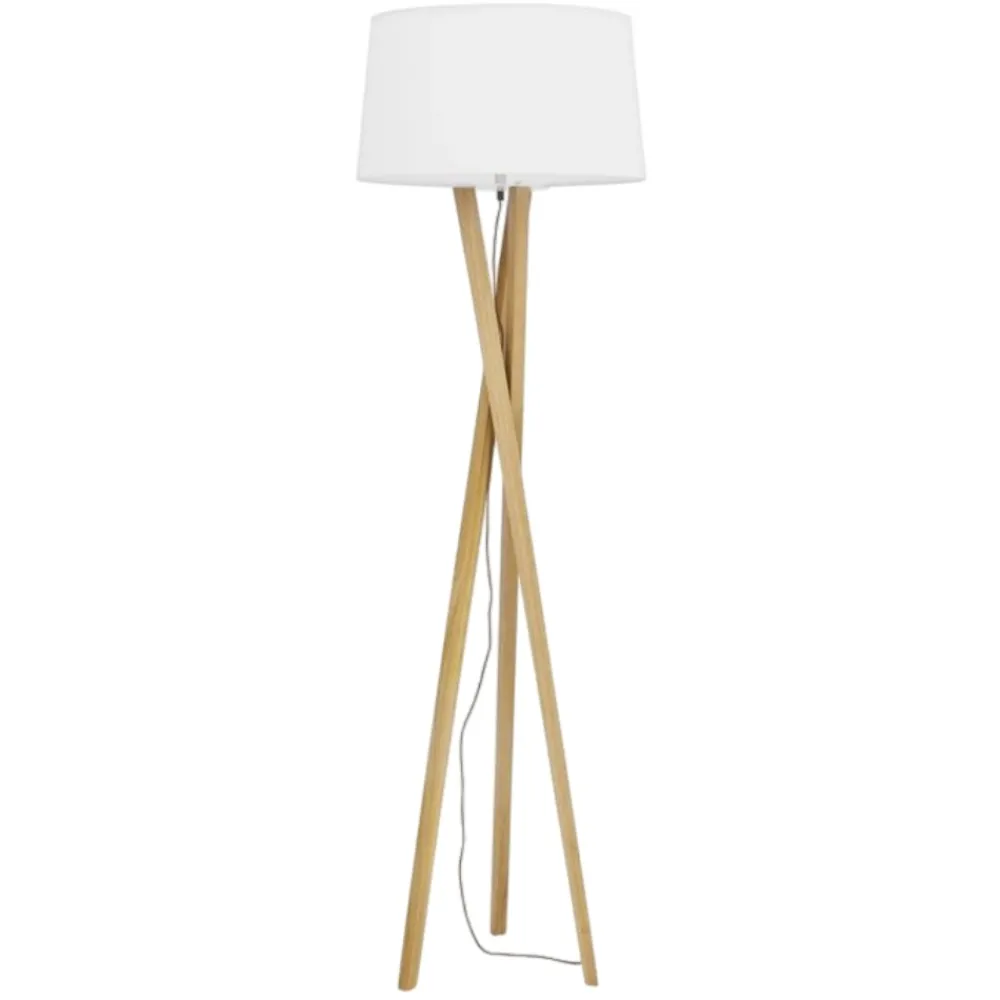 Lampade Da Terra-Selezionato da Mazzolaluce Lampada da terra moderna in legno e tessuto h160 cm