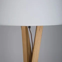 Lampade Da Terra-Selezionato da Mazzolaluce Lampada da terra moderna in legno e tessuto h160 cm