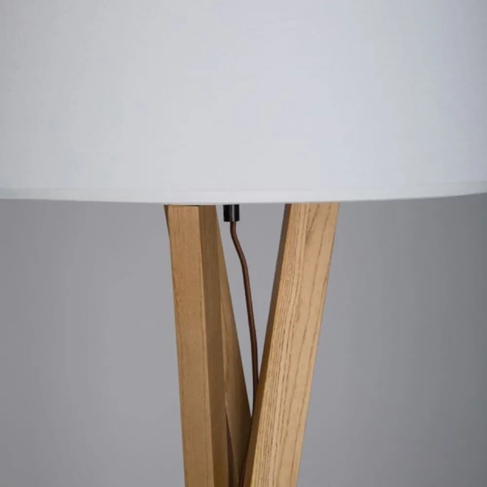 Lampade Da Terra-Selezionato da Mazzolaluce Lampada da terra moderna in legno e tessuto h160 cm