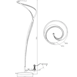 Lampade Da Terra-Selezionato da Mazzolaluce Lampada da terra moderna led da 2300k a 4000k dimmerabile