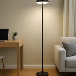 Lampade Da Terra-Selezionato da Mazzolaluce Lampada da terra moderna led 3000k nera h170 cm