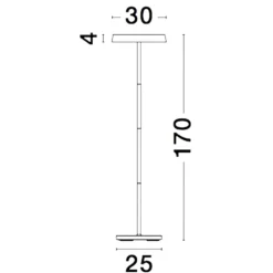 Lampade Da Terra-Selezionato da Mazzolaluce Lampada da terra moderna led 3000k nera h170 cm