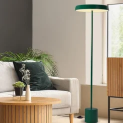 Lampade Da Terra-Selezionato da Mazzolaluce Lampada da terra moderna led 3000k tondo verde h136 cm