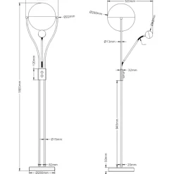 Lampade Da Terra-Selezionato da Mazzolaluce Lampada da terra moderna led 3000k orientabile 2 luci