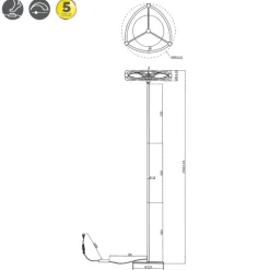 Lampade Da Terra-Selezionato da Mazzolaluce Lampada da terra moderna led 3000k per salotto h175 cm