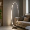 Lampade Da Terra-Selezionato da Mazzolaluce Lampada da terra moderna led 3000k circolare nera