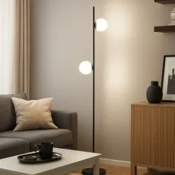 Lampade Da Terra-Selezionato da Mazzolaluce Lampada da terra moderna led 3000k due luci sferiche