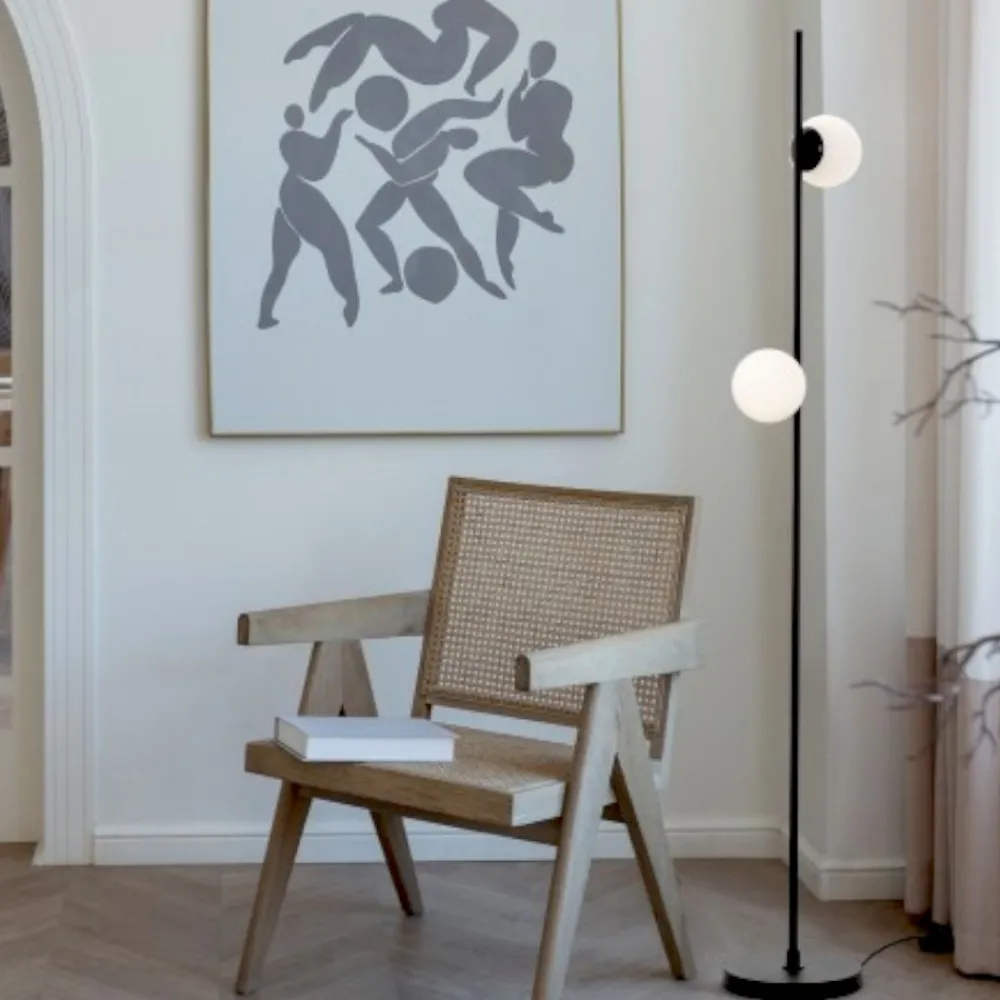 Lampade Da Terra-Selezionato da Mazzolaluce Lampada da terra moderna led 3000k due luci sferiche