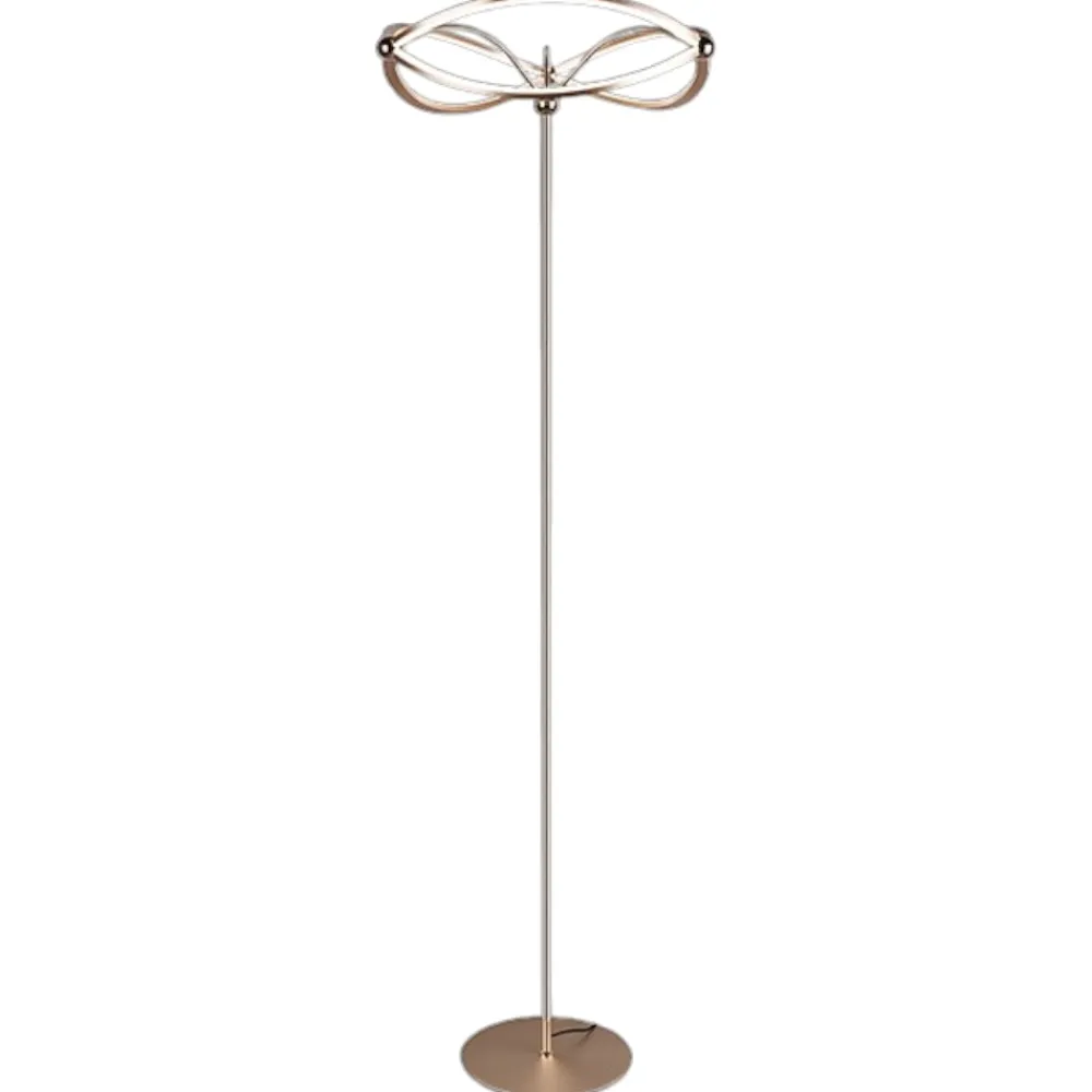 Lampade Da Terra-Selezionato da Mazzolaluce Lampada da terra moderna led 3000k per soggiorno metallo ottone