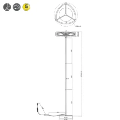 Lampade Da Terra-Selezionato da Mazzolaluce Lampada da terra moderna led 3000k per soggiorno metallo ottone